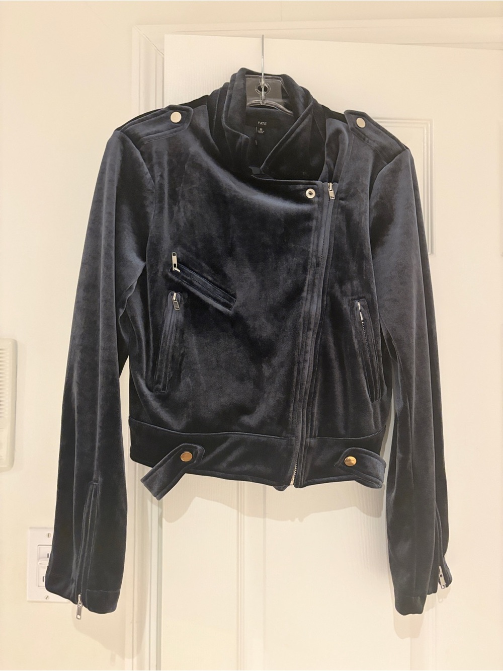 Velvet Moto Jacket - Black